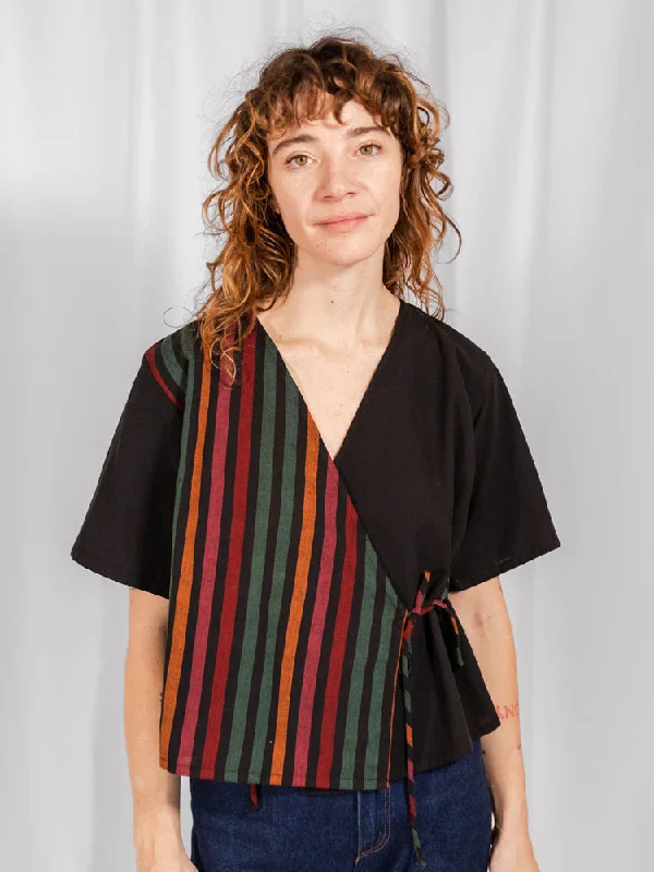 Casual Clothing For Women Winona Wrap Top - Sunset Stripe Mix