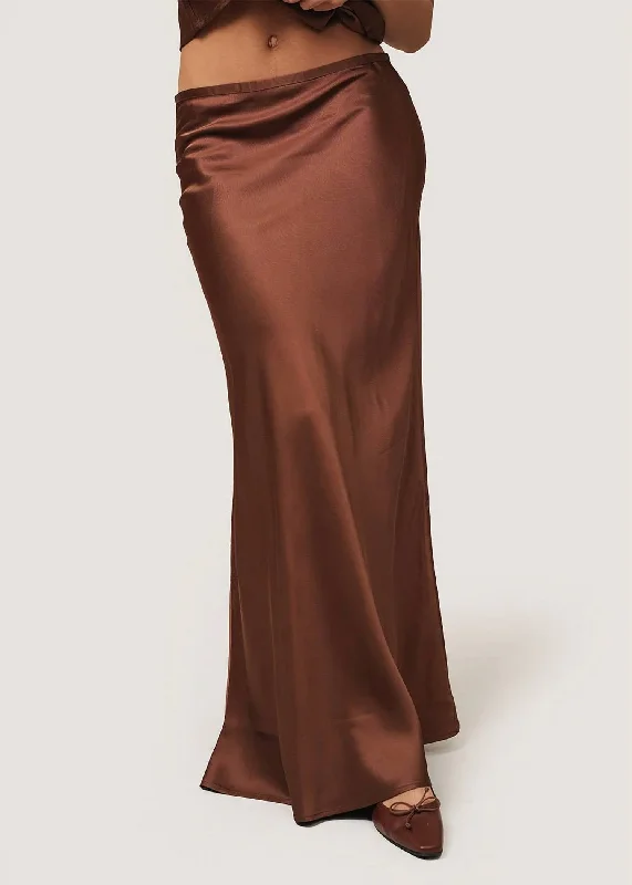 Women's Attire Dydine Fitted Skirt In Dark Brown