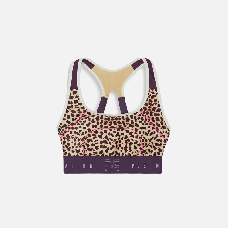 Women's Comfy Loungewear Outfit P.E Nation Del Mar Sports Bra - Animal Print