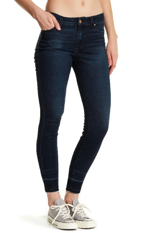 Formal Garments For Women The Icon Flawless Joslyn Released Hem Skinny Jeans In Dark Blue