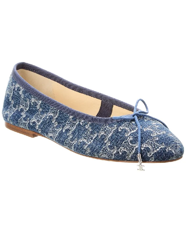 Women's Outerwear Clothing CELINE Triomphe Denim Ballet Flat