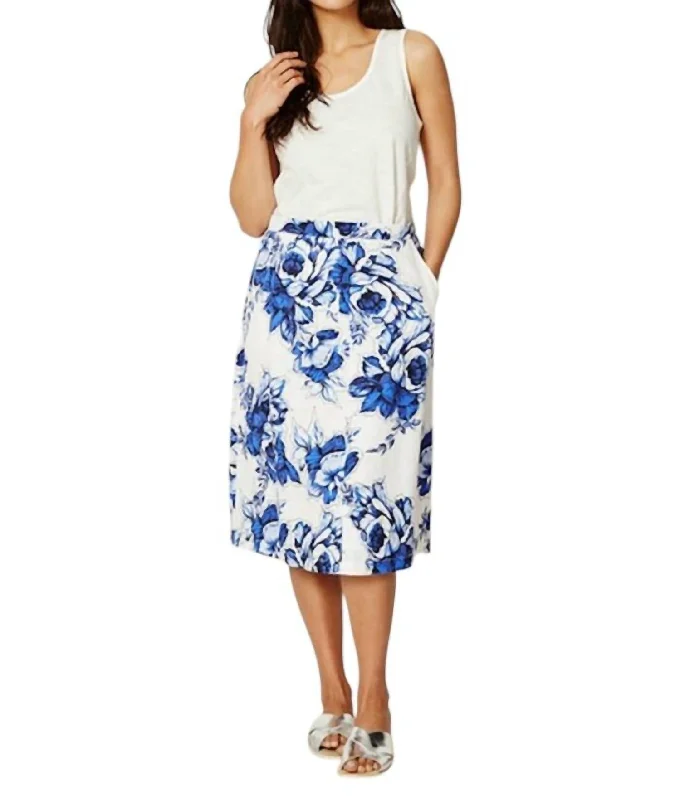 Women's Comfortable Clothes For Weekends Mokomo Skirt In Blue Bloom