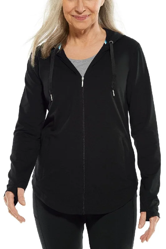 Sustainable Women's Clothing Women's LumaLeo Zip-Up Hoodie | Black