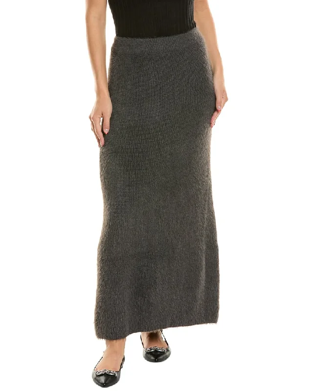 Women's Comfortable Lounge Attire Seraphina Fuzzy Eyelash Cashmere-Blend Maxi Skirt