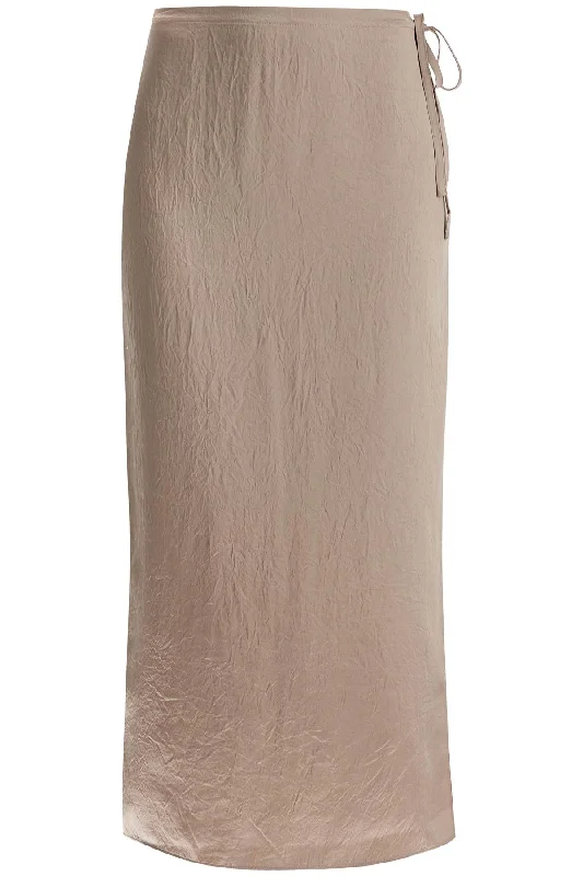 Women's Active Clothing Filippa K Women's "Ruffled Satin Midi Skirt With