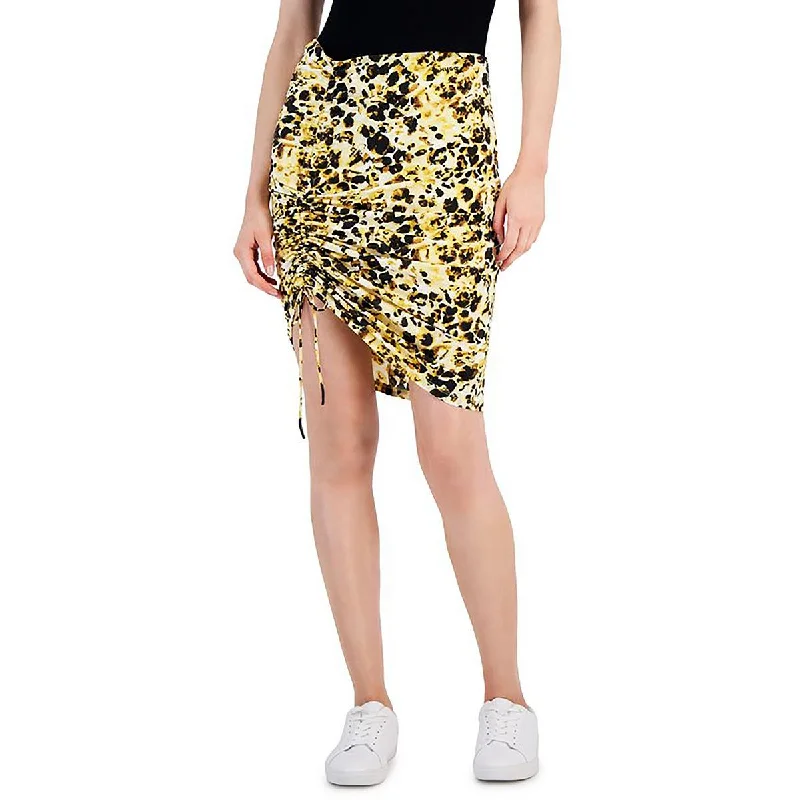 Women's Vintage Attire Womens Ruched Above Knee Mini Skirt