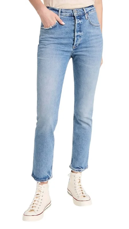 Casual Garments For Women Riley Long High Rise Straight Jeans In Cove