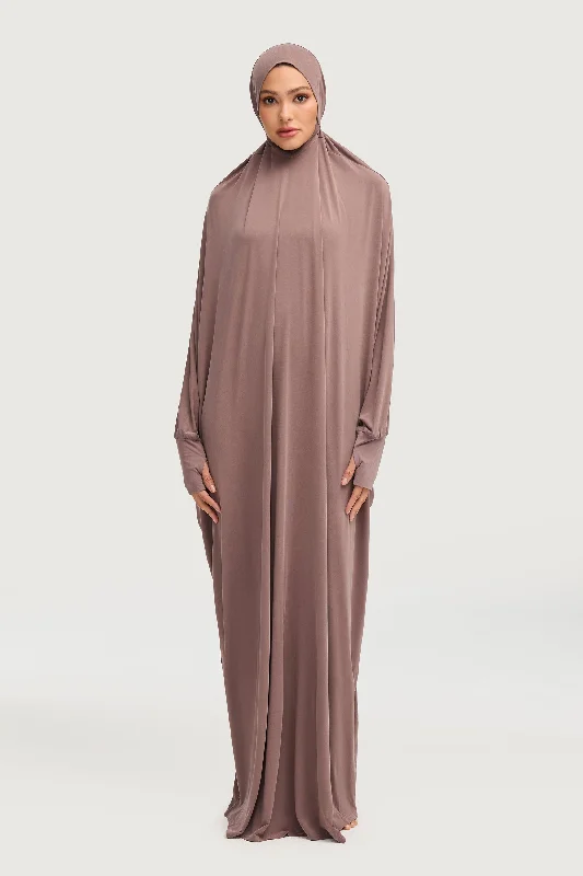 Formal Attire For Women Jersey Cupro Prayer Jilbab Abaya - Deep Taupe