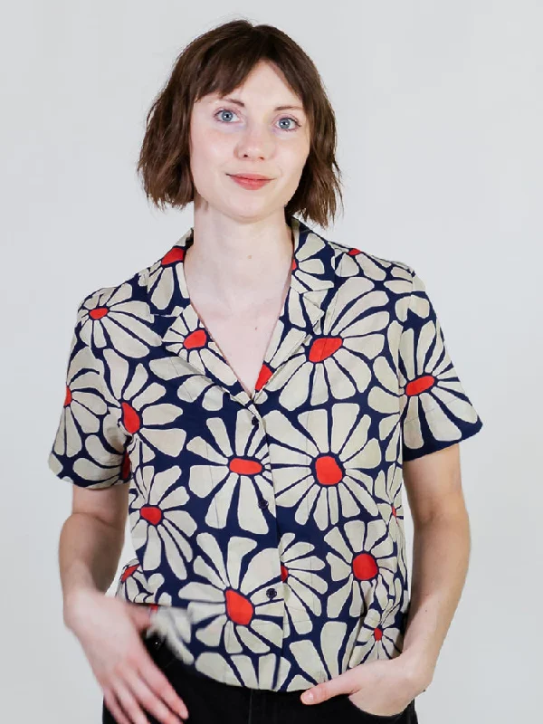 Timeless Women's Apparel Camp Shirt - Navy Floral