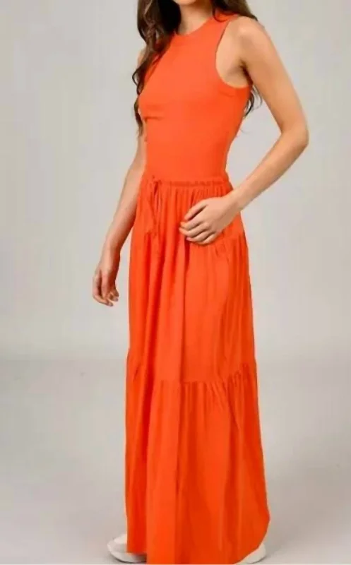 Formal Clothing For Women Tierry Tie Front Skirt In Orange