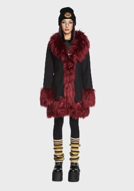 Women's Workout Clothing Daria's Inferno Faux Fur Coat