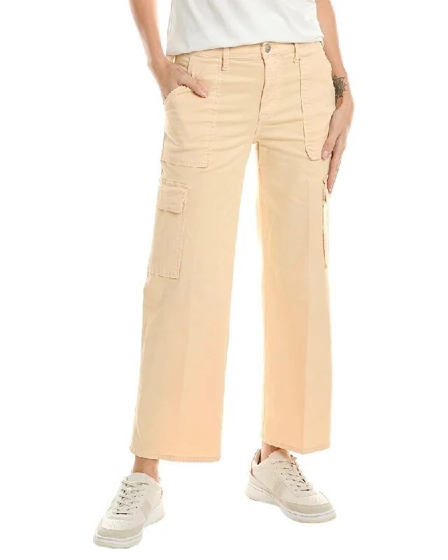 Chic Women's Outfit HUDSON Jeans Rosalie Bleached Sand High-Rise Wide Leg Jean