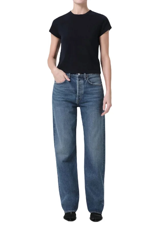 Women's Festive Attire Kelly Straight Leg High Waist Denim Jeans In Essence