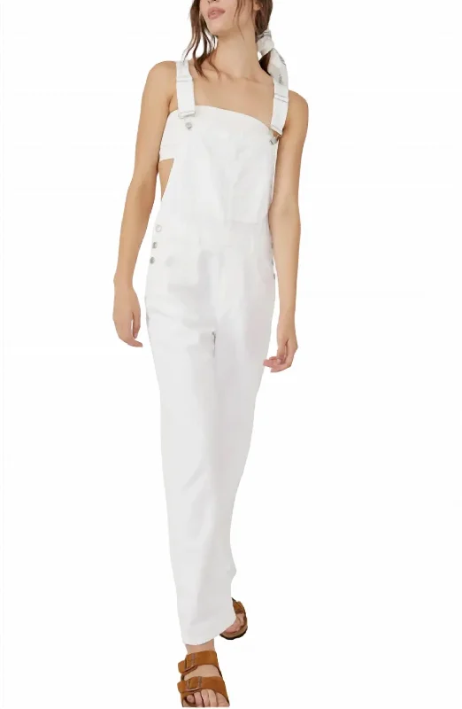 Women's Clothes And Garments Ziggy Denim Overalls In Optic White