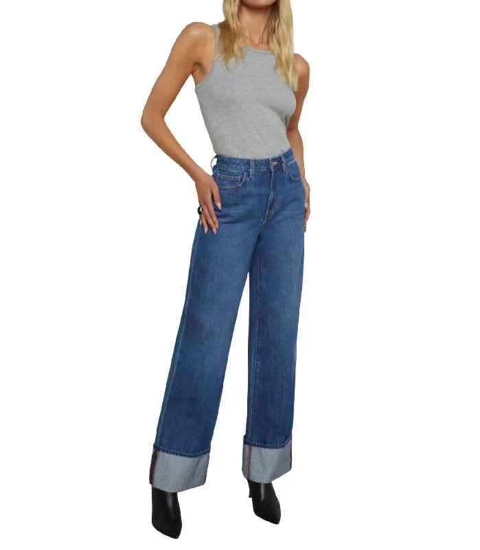 Women's Fashionable Clothing Sets Miley Uh Wide Leg Cuff Jean In Lampson