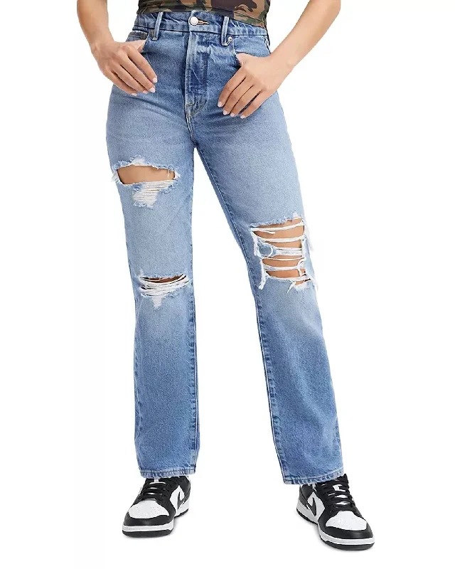 Women's Active Outfit For Fitness Boy Boyfriend Jeans In Indigo244