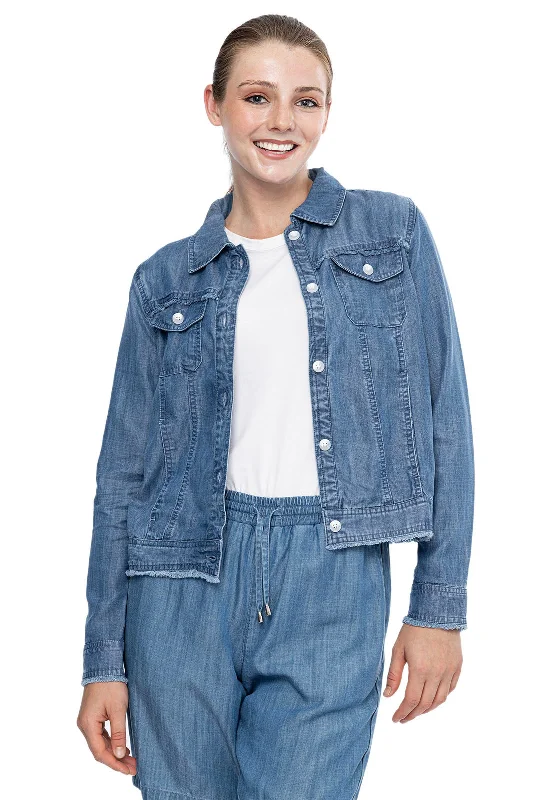 Women's Everyday Clothes Women's Everglade Chambray Cropped Jacket | Light Indigo Chambray