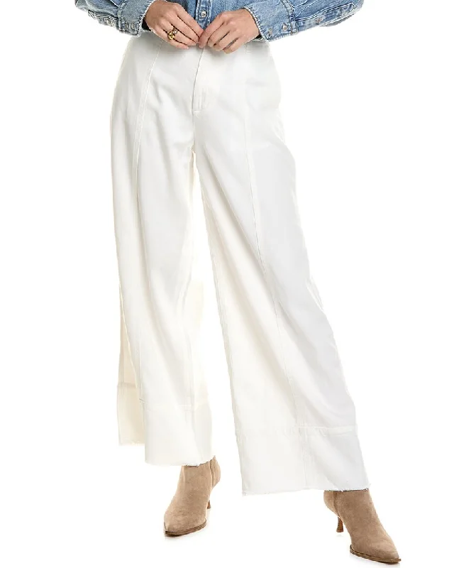 Vintage-Inspired Women's Apparel rag & bone Featherweight Arianna White Cropped Palazzo Jean