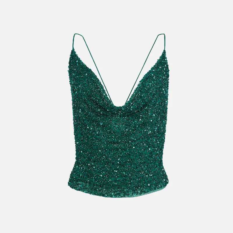 Women's Plus-Size Outfit Retrofete Top Michal Top - Emerald