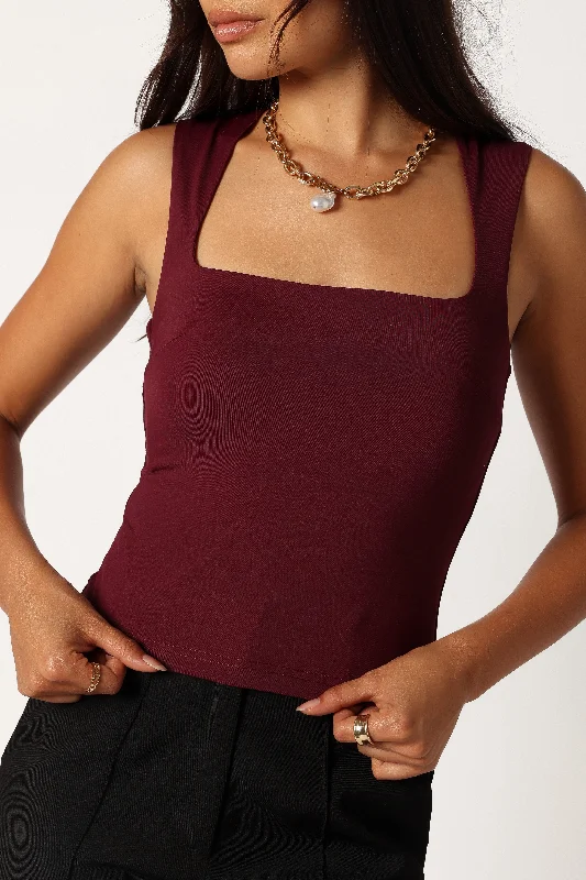 Women's Fashion Clothes Reign Top - Merlot