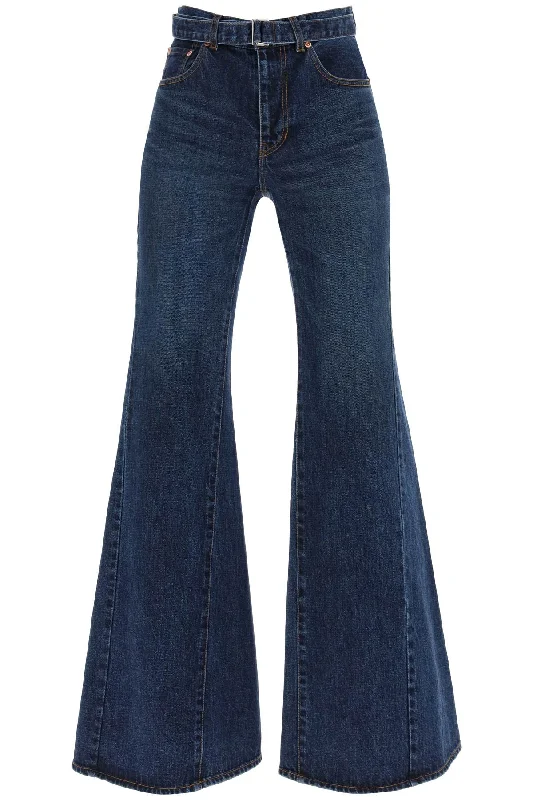 Casual Apparel For Women Sacai Women's Boot Cut Jeans With Matching Belt