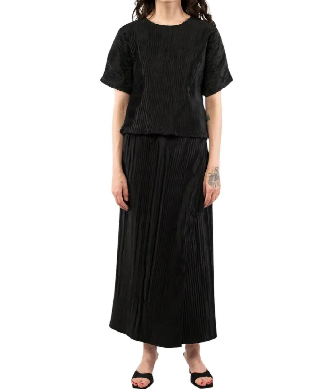 Women's Date Night Outfit Wrap Long Skirt In Black