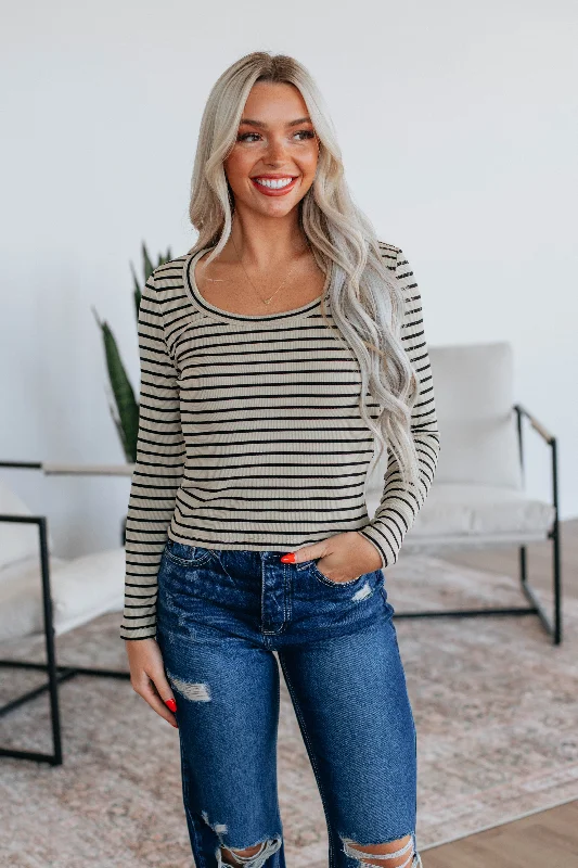 Women's Athleisure Apparel Nattie Striped Top