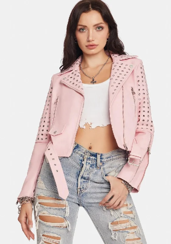 Affordable Women's Clothing Rosalita Studded Moto Jacket