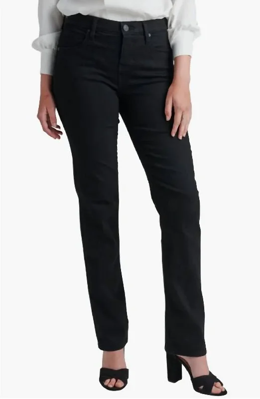 Women's Elegant Evening Attire Ruby Straight Leg High Rise Jeans In Black