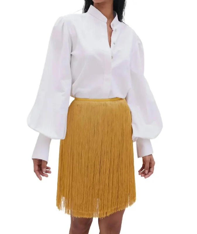 Women's Clothes And Apparel Sets Delta Mini Skirt In Yellow Gold