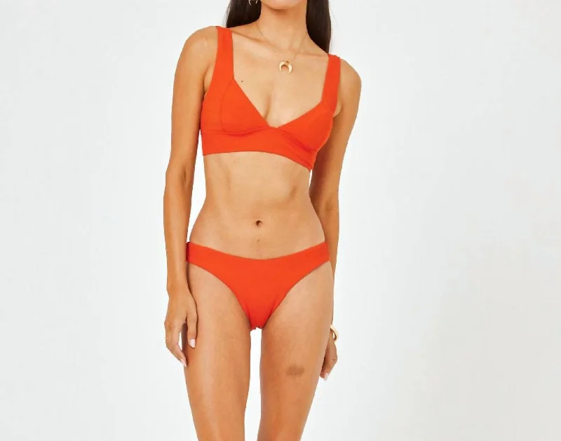 Stylish Outerwear Clothes For Women Solid Hailey Bikini Top In Pimento