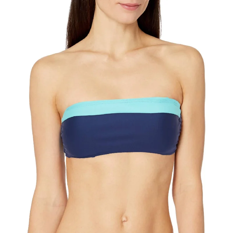 Women's Plus-Size Clothes Bandeau Bra Bikini Top In Navy