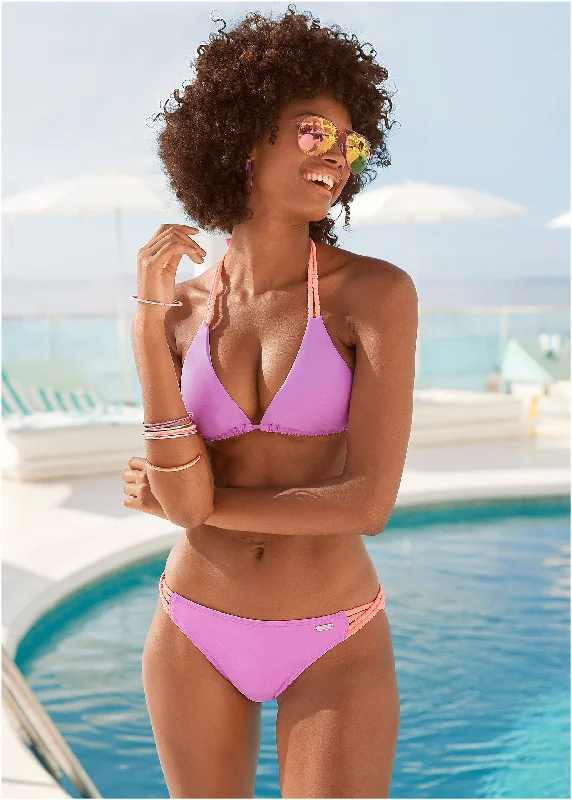 Women's Transitional Outfit Strappy Side Bikini Bottom - Crush & Blush