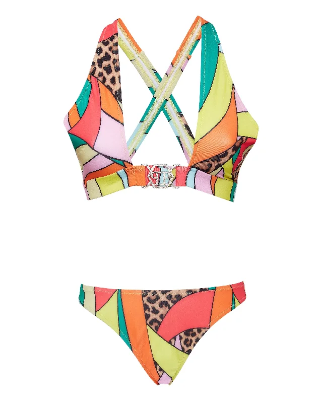 Women's Active Clothing Bikini Rainbow Patchwork