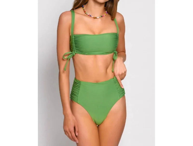 Sustainable Women's Apparel Solid Soma Bikini Top In Green