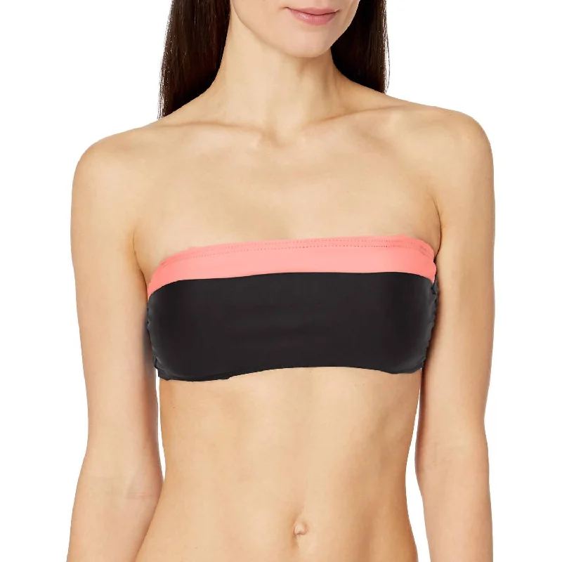 Elegant Women's Evening Garments In The Groove Bandeau Bra Bikini Top In Black