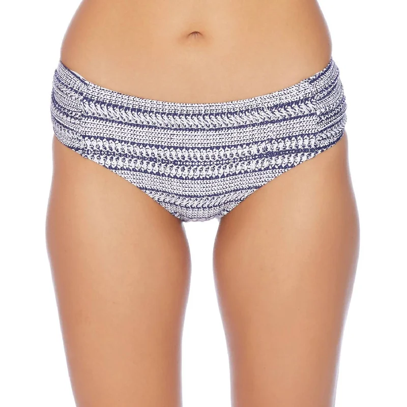 Stylish Clothes For Women Mid Rise Bikini Bottom In Nautical By Nature Navy