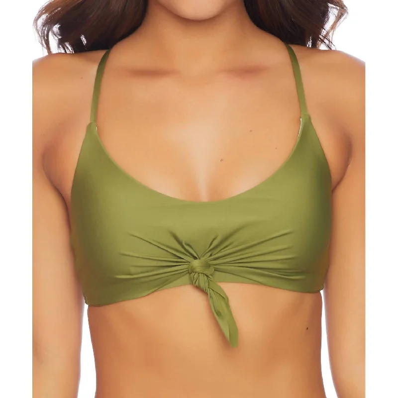 Women's Vintage Clothes Art Deco Bralette Bikini Top In Art Deco Olive