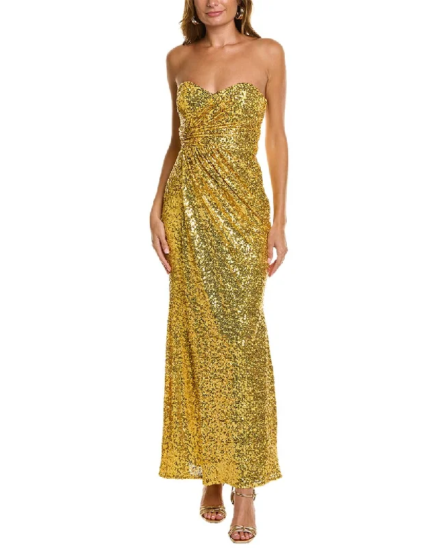 Affordable Women's Attire Badgley Mischka Sequined Strapless Gown