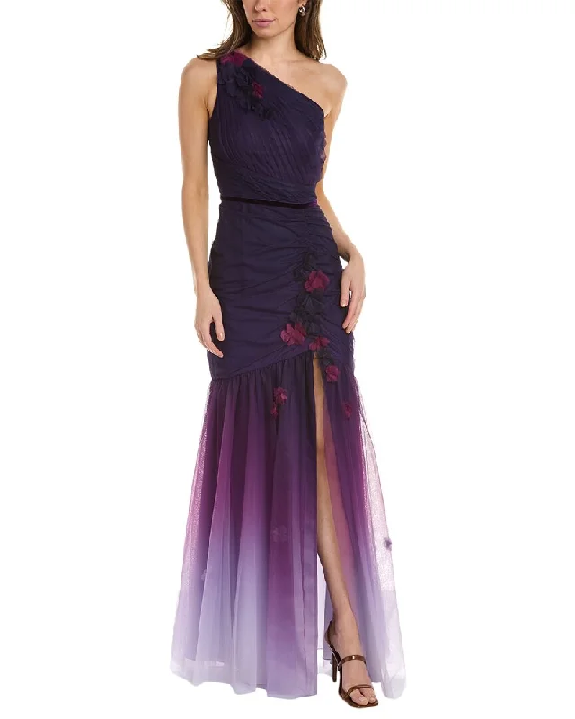 Women's Transitional Garments Marchesa Notte Ombre One-Shoulder Gown