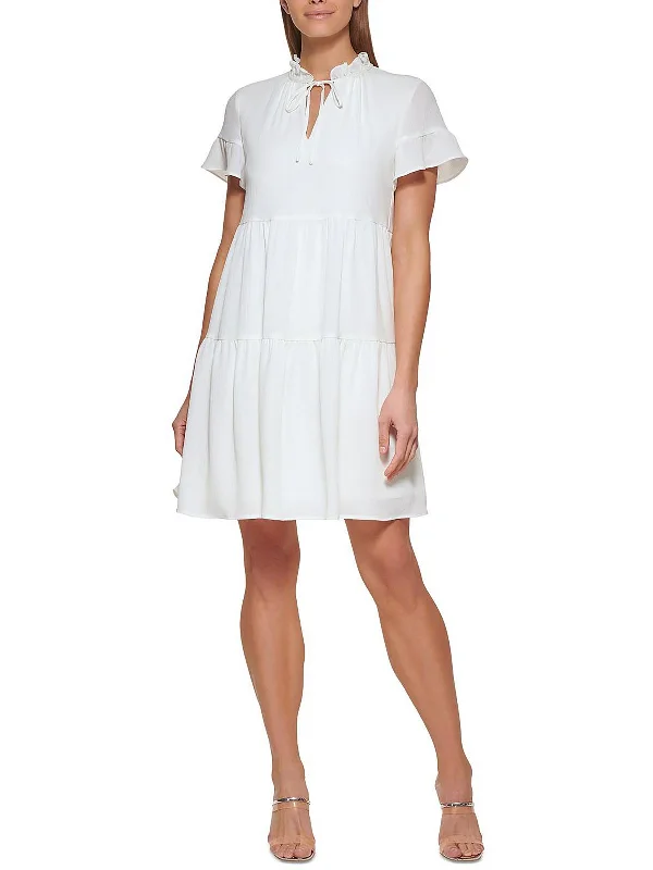 Women's Transitional Attire Womens Crepe Short Shift Dress