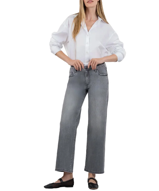 Women's Vacation Garments Charlotte Mid Rise Jeans In Explained With Grey Base Wash