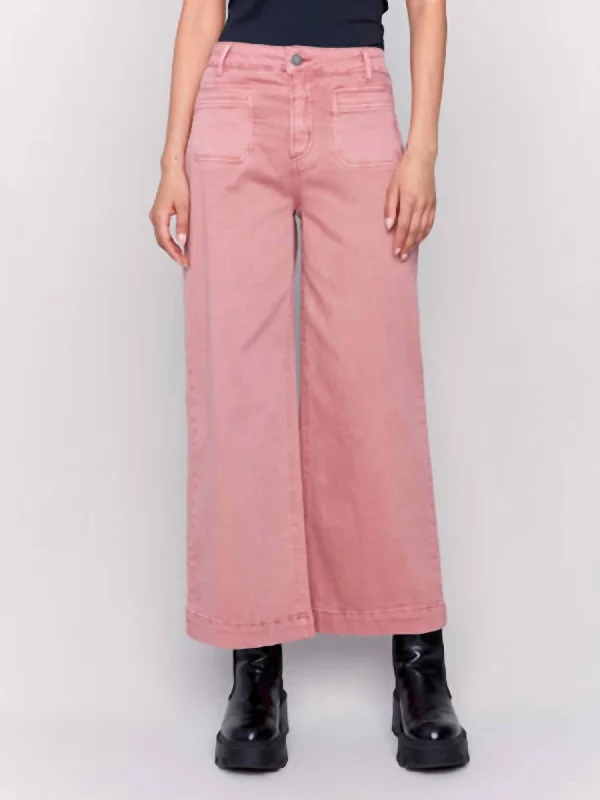 Women's Comfy Attire For Lounging Cropped Flare Pants In Woodrose