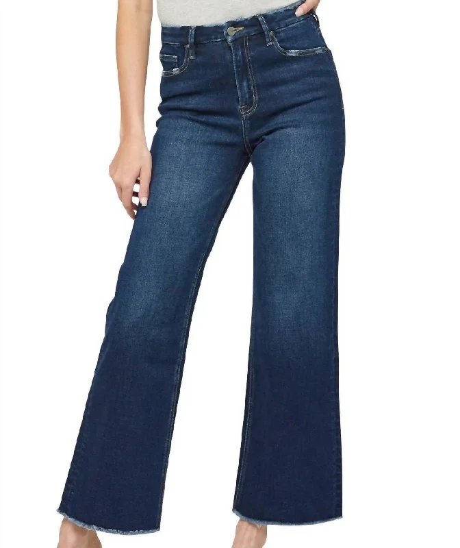 Women's High-Fashion Attire Festival Stretch Super High-Rise Wide Leg Jean In Ultramarine