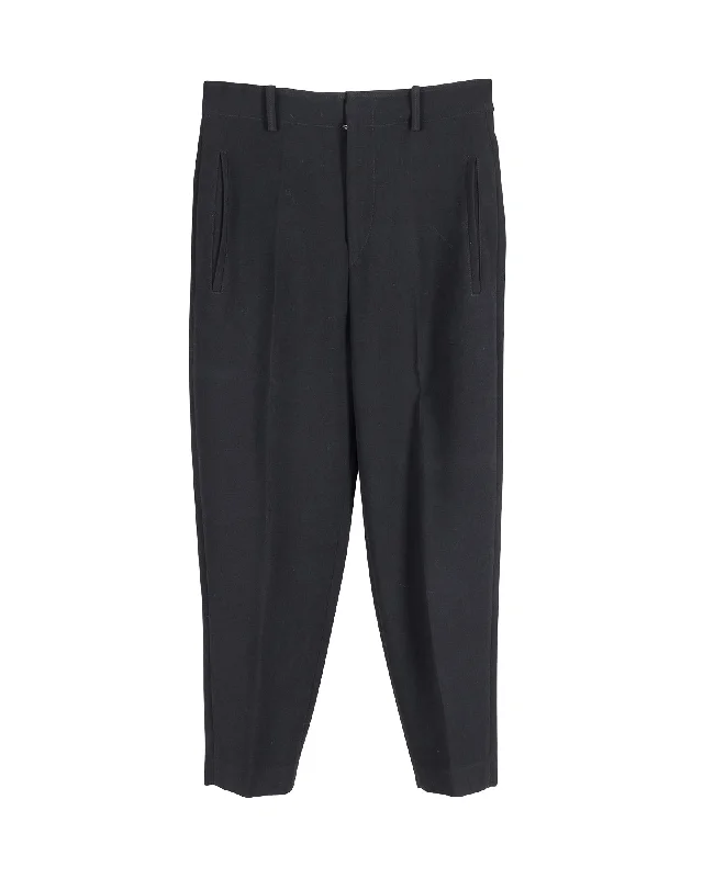 Women's Workout Clothing Isabel Marant Straight Leg Trousers in Black Wool