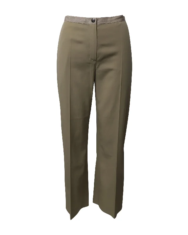 Women's Evening Clothing Lanvin Grosgain Waist Trousers in Beige Wool