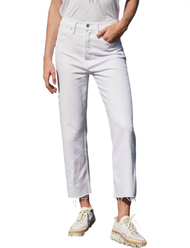 Women's Cozy Winter Attire Monaghan Mom Jeans In White Vintage Denim