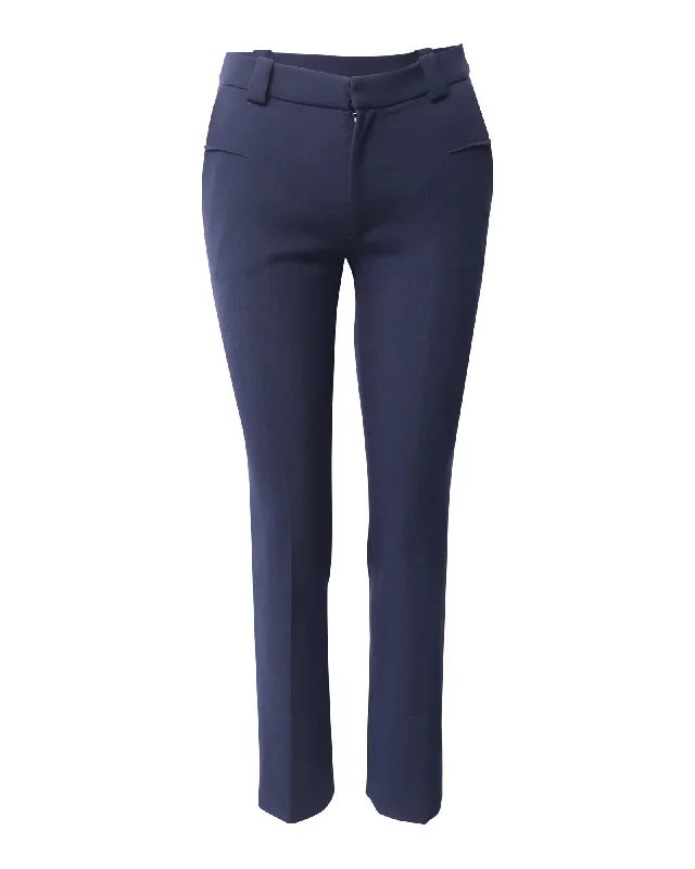 Women's Office Clothing Roland Mouret Holway Slim Trousers in Navy Blue Polyester