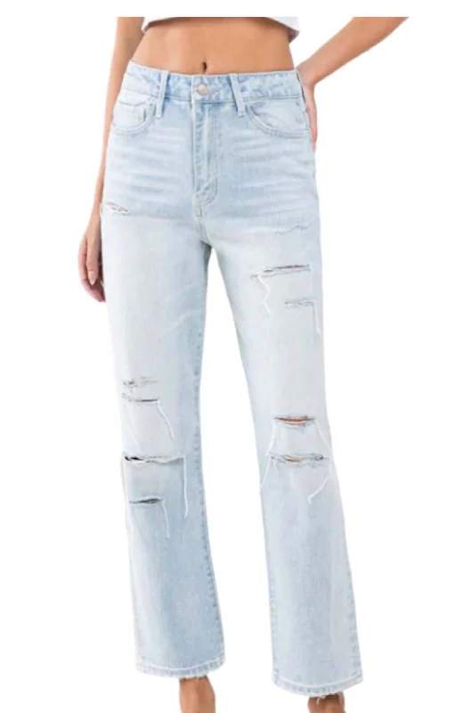 Affordable Women's Apparel Super High Rise Distressed Ankle Jeans In Light Wash