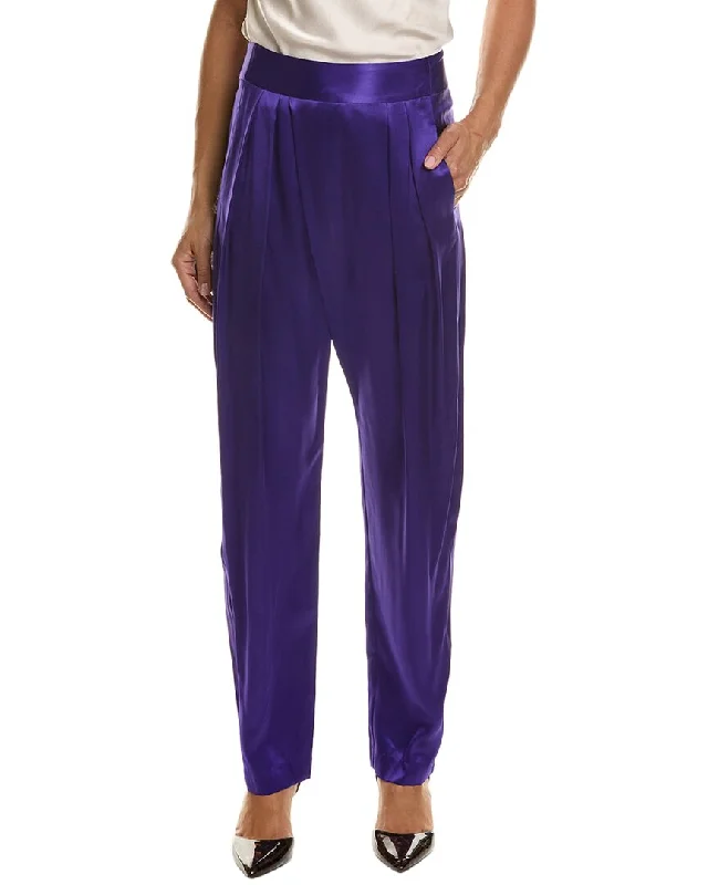 Stylish Clothes For Women THE SEI Draped Pleat Silk Trouser